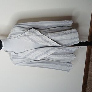 NWOT Fate light blue striped open front drape cardigan size small